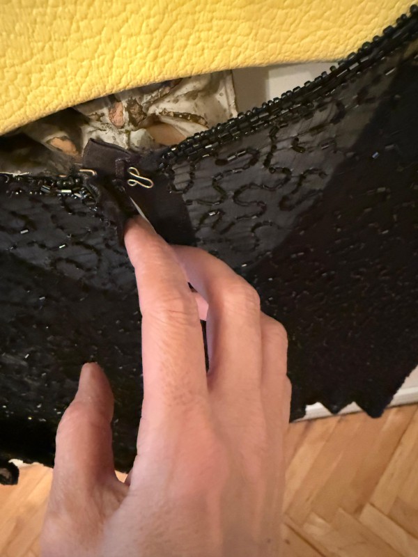 Vintage Tül Full Boncuk İşleme Bluz 