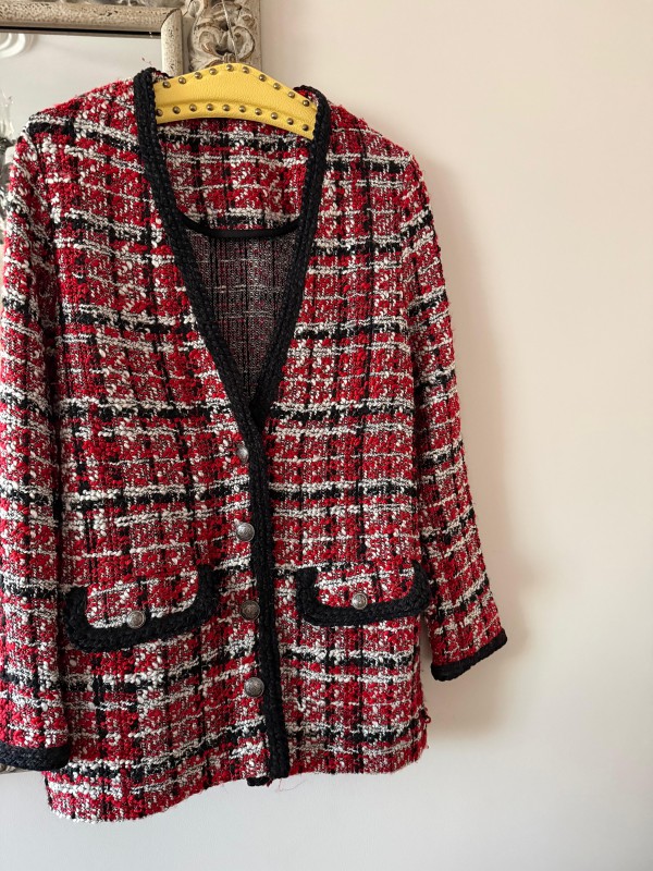 Vintage Tüvit Dokulu Hırka / Ceket 