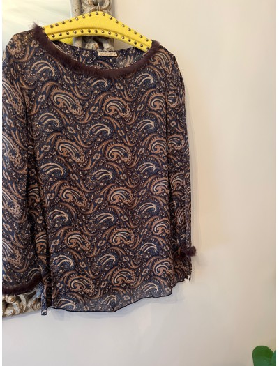 Vintage Atalar Şal Desenli Şifon Tunik