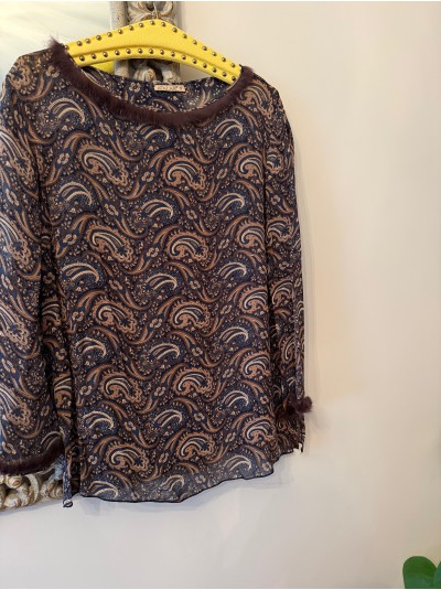 Vintage Atalar Şal Desenli Şifon Tunik