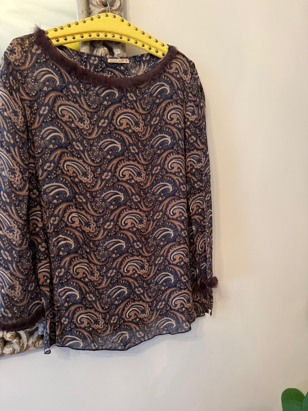 Vintage Atalar Şal Desenli Şifon Tunik