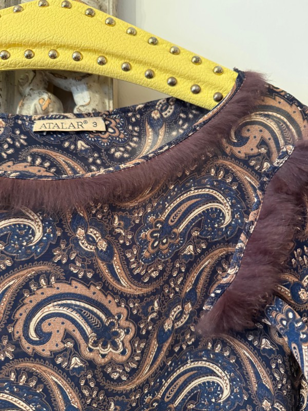 Vintage Atalar Şal Desenli Şifon Tunik