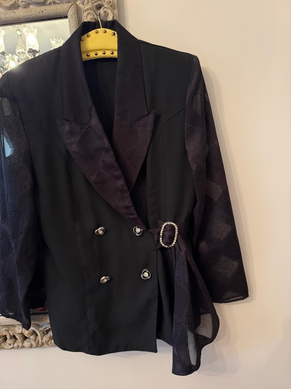 Vintage 80s Siyah Abiye Ceket 