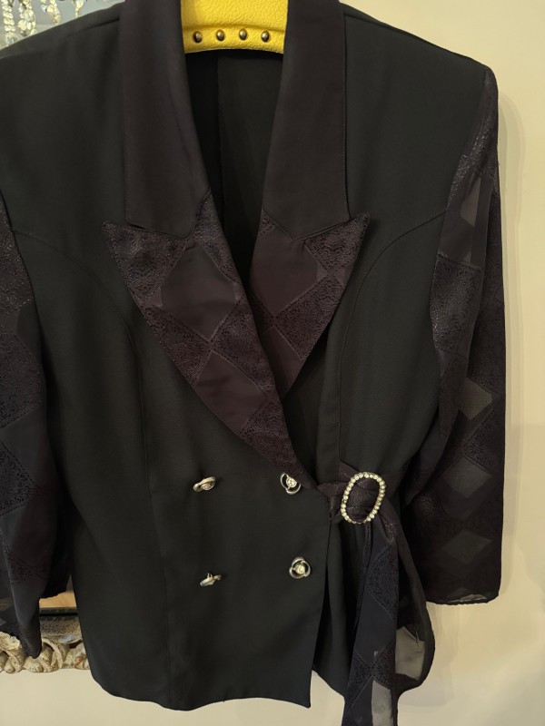 Vintage 80s Siyah Abiye Ceket 
