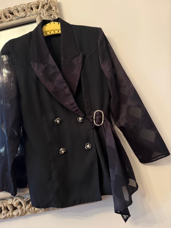 Vintage 80s Siyah Abiye Ceket 