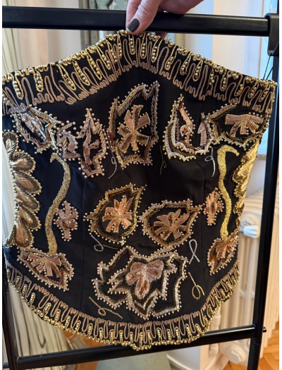 Vintage Siyah Sırma İşi Büstiyer 