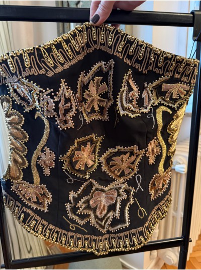 Vintage Siyah Sırma İşi Büstiyer 