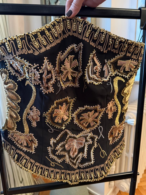 Vintage Siyah Sırma İşi Büstiyer 