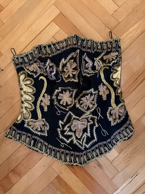 Vintage Siyah Sırma İşi Büstiyer 