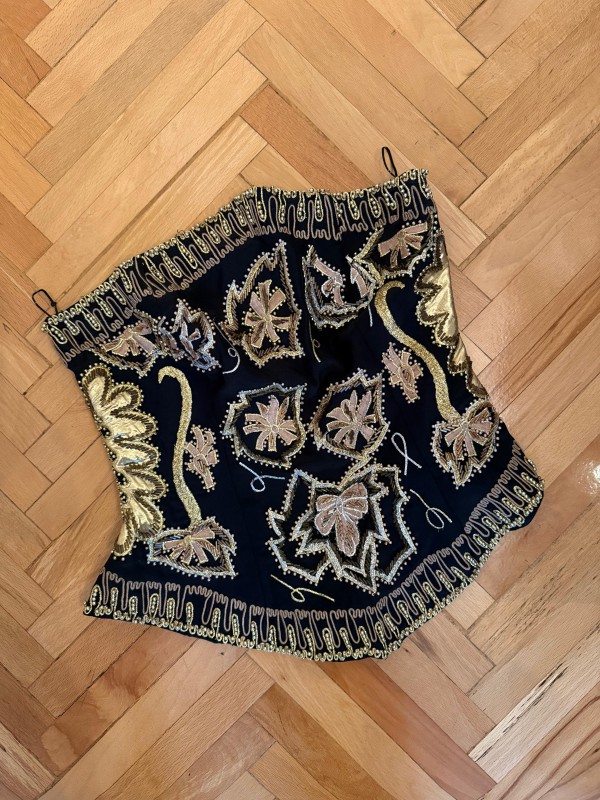 Vintage Siyah Sırma İşi Büstiyer 