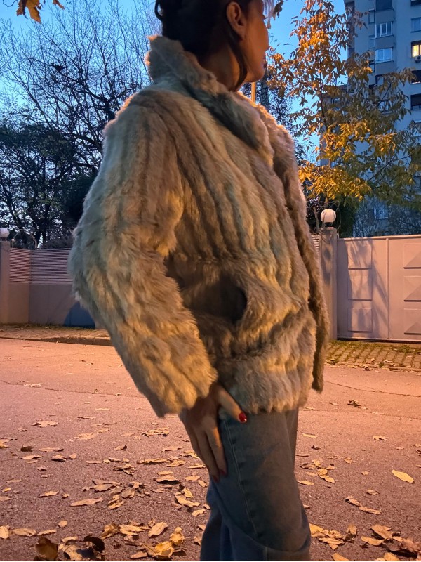 Premium Vintage  Made in UK Kısa Gri Peluş 