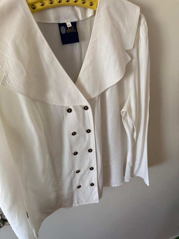 Vintage C&A Genis Yakalı  Beyaz Gömlek