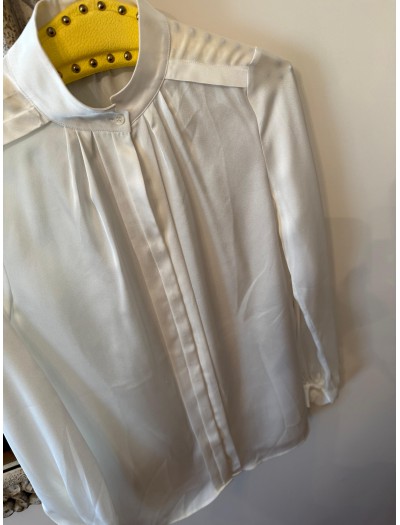 Vintage Tüzün Saten Beyaz Gömlek
