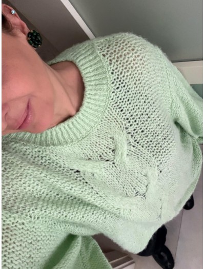 Vintage Oversize Mint Yeşili Kazak 