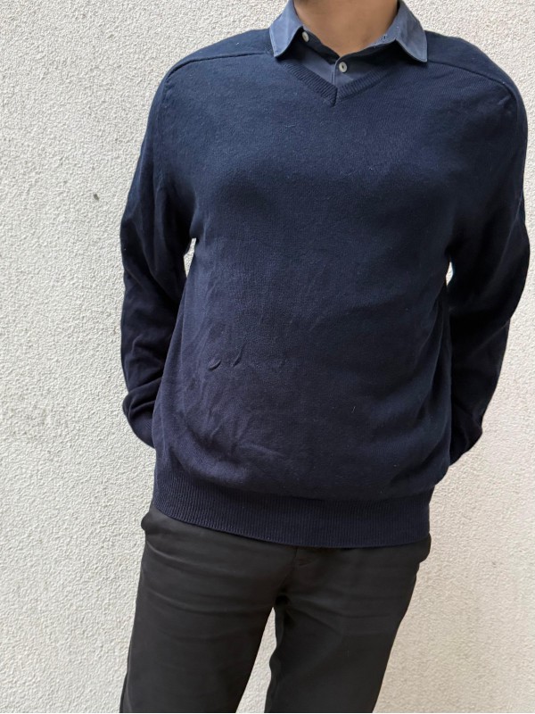 M&S - Lambswool V Yaka Kazak