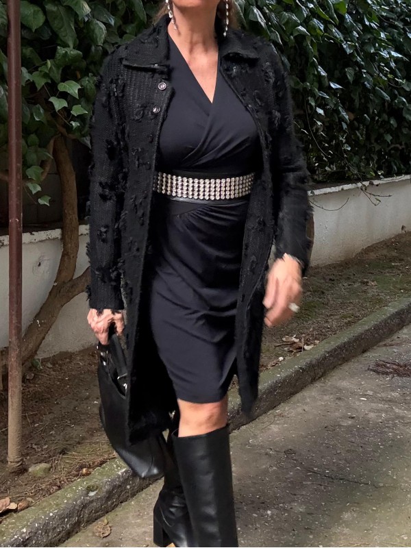 Vintage Pul ve Püsküllü Uzun Hırka