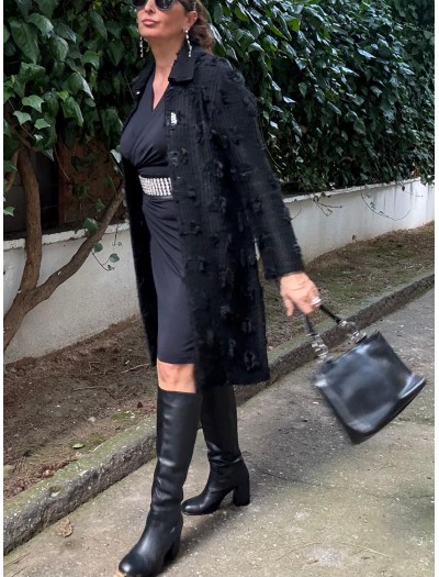 Vintage Pul ve Püsküllü Uzun Hırka