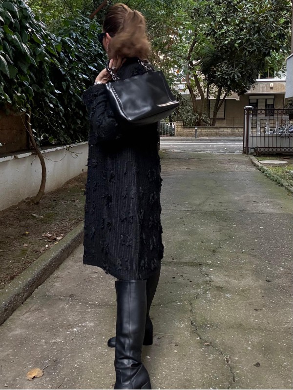 Vintage Pul ve Püsküllü Uzun Hırka