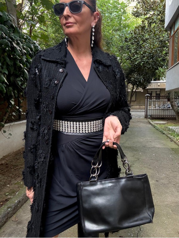 Vintage Pul ve Püsküllü Uzun Hırka