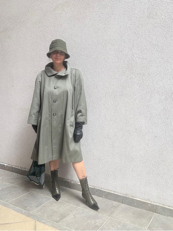 Vintage Made in Italy Haki Trençkot 