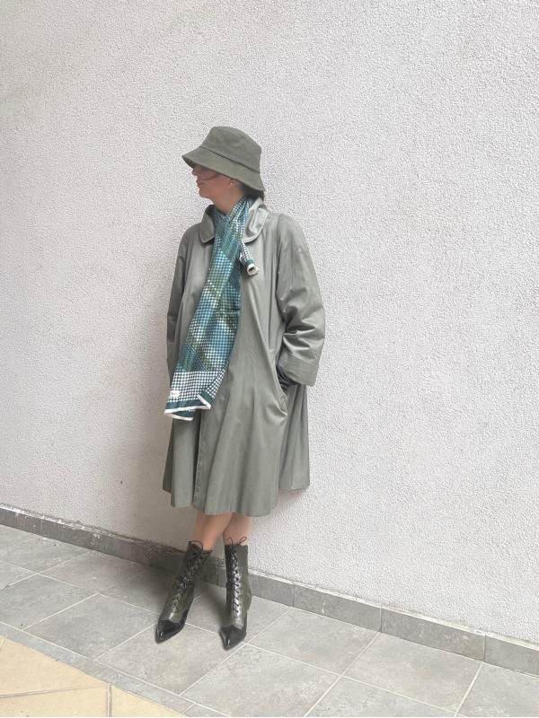 Vintage Made in Italy Haki Trençkot 