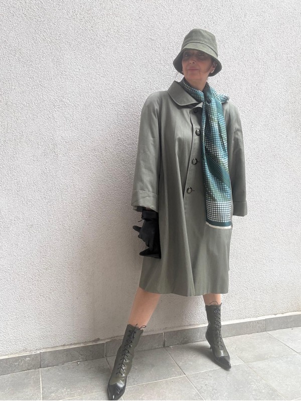 Vintage Made in Italy Haki Trençkot 