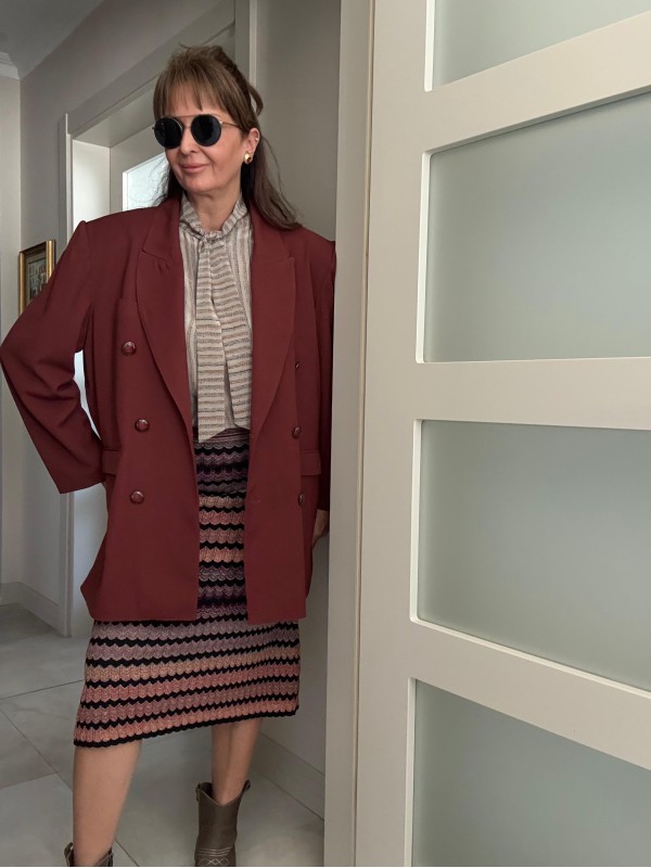 Vintage İpek Boyundan Bağlamalı Gömlek