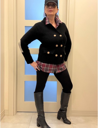 Vintage Hand Made Yün Kruvaze Hırka / Ceket