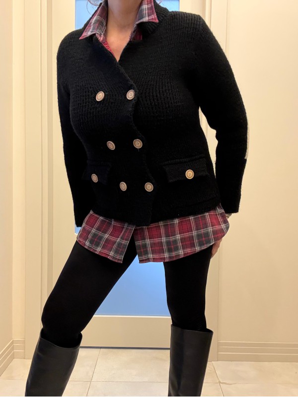 Vintage Hand Made Yün Kruvaze Hırka / Ceket