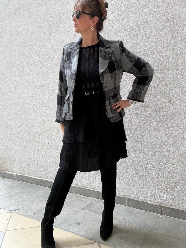 Vintage Ekose Ceket / Kaban