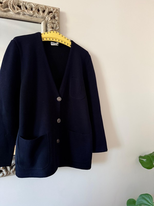 Vintage Hey Triko Çelik Örme Hırka / Ceket