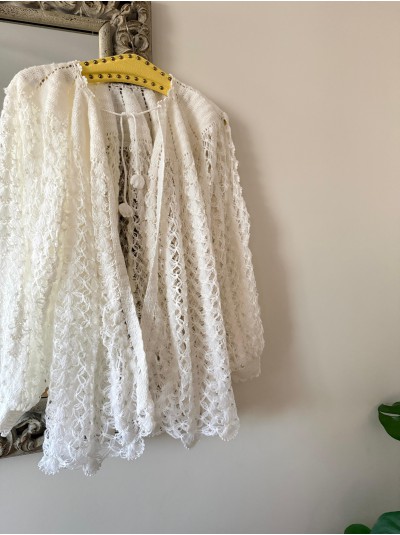 Vintage 70s Beyaz  Lizöz / Hırka 