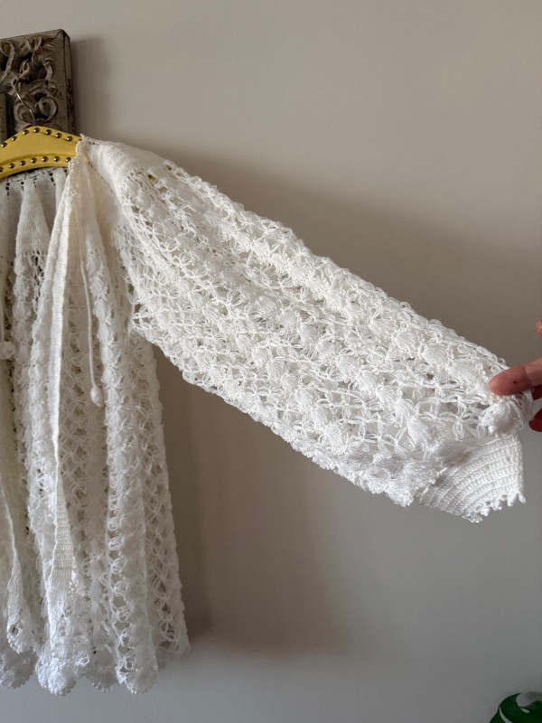 Vintage 70s Beyaz  Lizöz / Hırka 