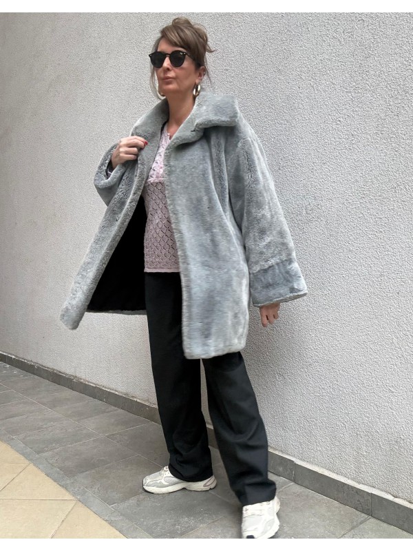 Premium Vintage Made in Germany Gri Peluş