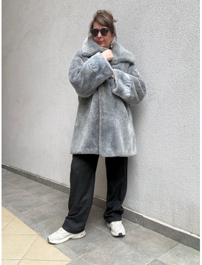 Premium Vintage Made in Germany Gri Peluş