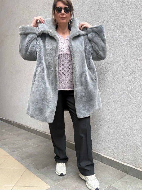 Premium Vintage Made in Germany Gri Peluş