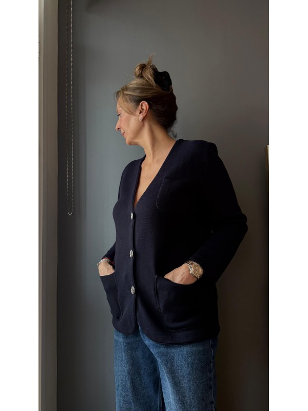 Vintage Hey Triko Çelik Örme Hırka / Ceket