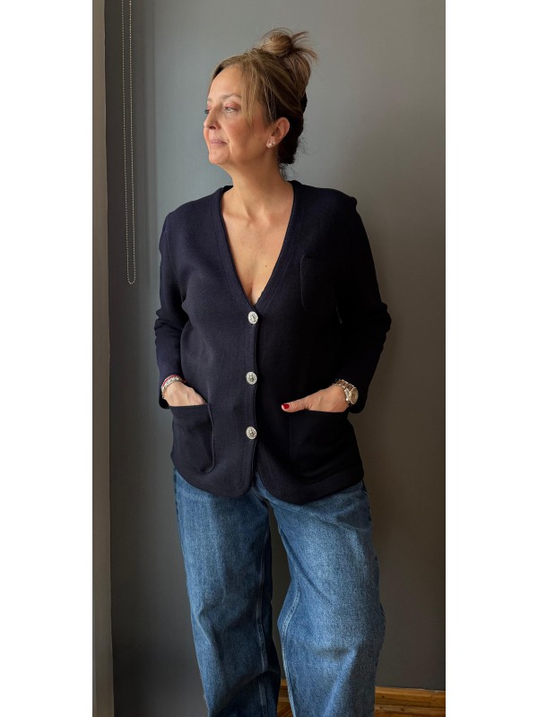 Vintage Hey Triko Çelik Örme Hırka / Ceket