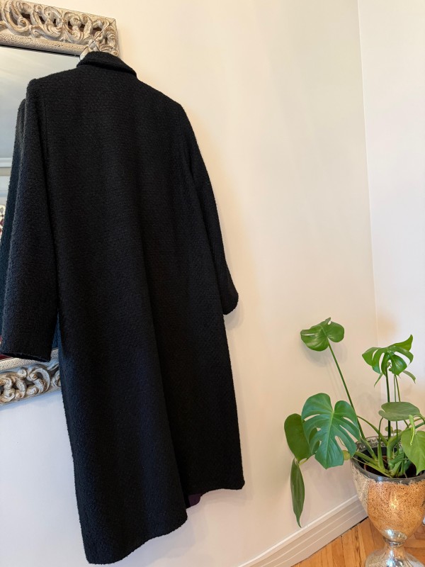 Vintage Siyah Mor Astarlı  Manto