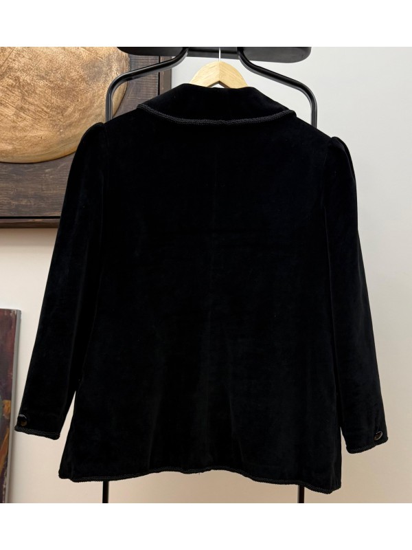 Vintage  Siyah Kadife  Oversize Ceket 