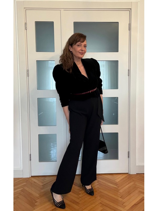 Vintage Siyah Kadife Bolero Ceket