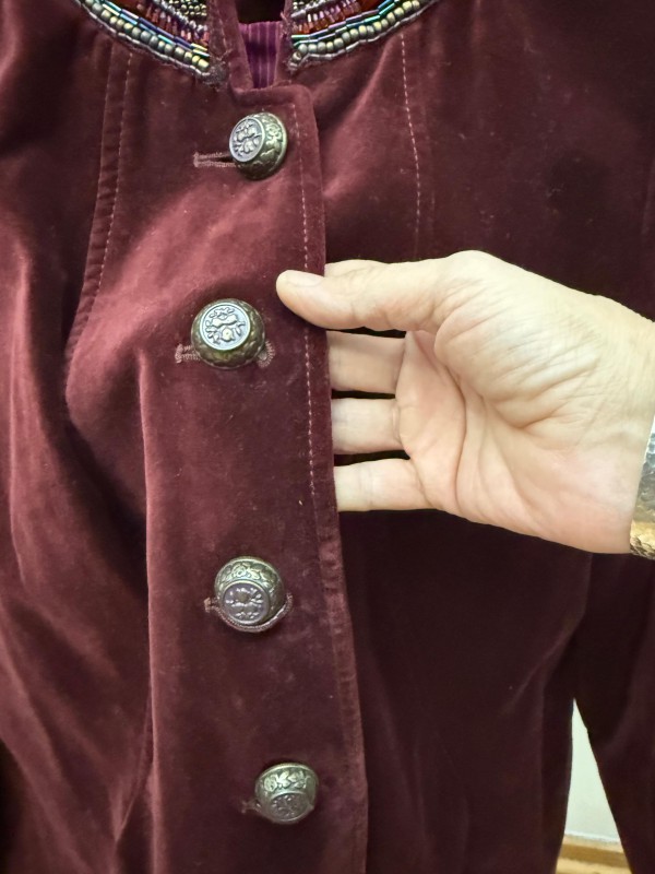 Vintage Bordo Kadife Ceket 