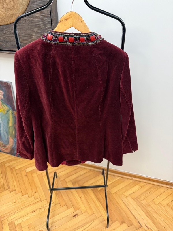 Vintage Bordo Kadife Ceket 