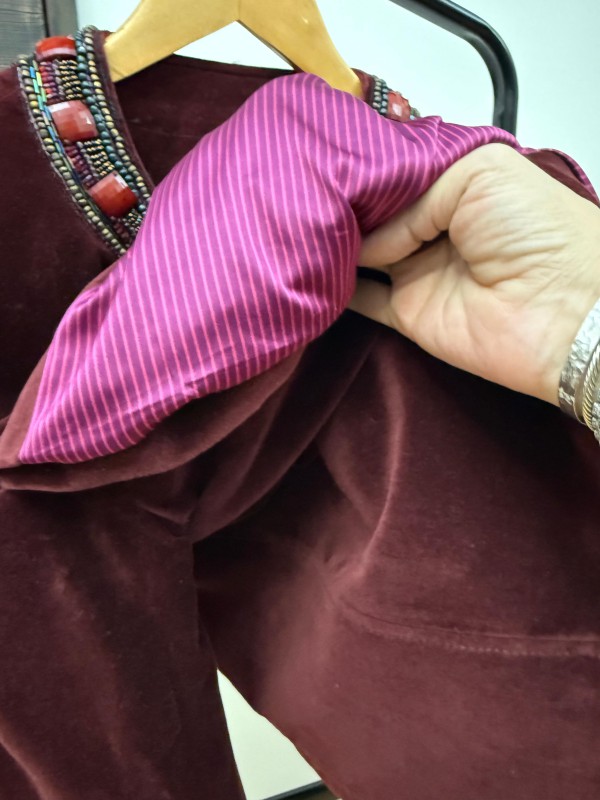 Vintage Bordo Kadife Ceket 