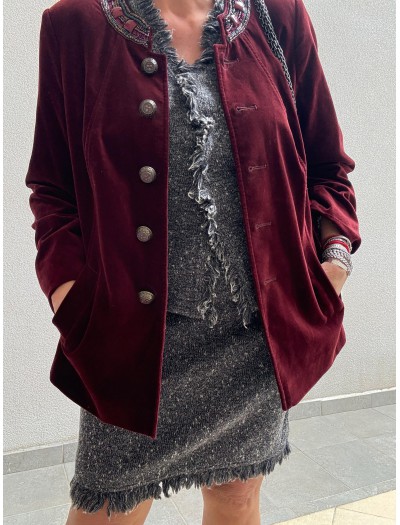 Vintage Bordo Kadife Ceket 