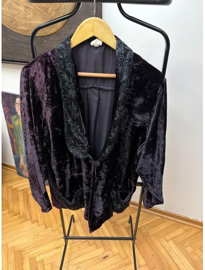 Vintage Siyah Kadife&Dantel Gömlek / Ceket 