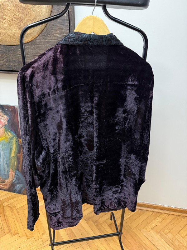 Vintage Siyah Kadife&Dantel Gömlek / Ceket 