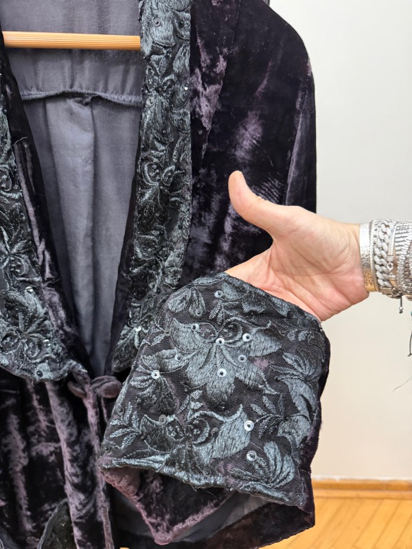 Vintage Siyah Kadife&Dantel Gömlek / Ceket 