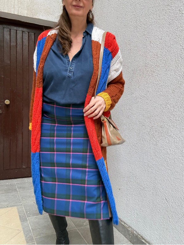 Vintage Ekose Kalem Etek