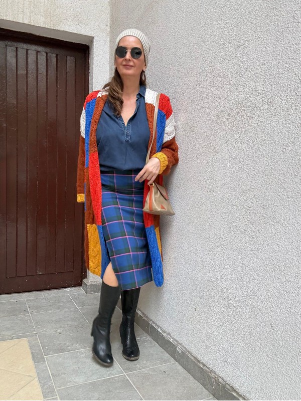 Vintage Ekose Kalem Etek